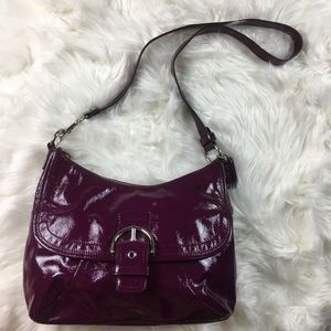 Coach Purple Patent Leather Shoulder Bag Purse